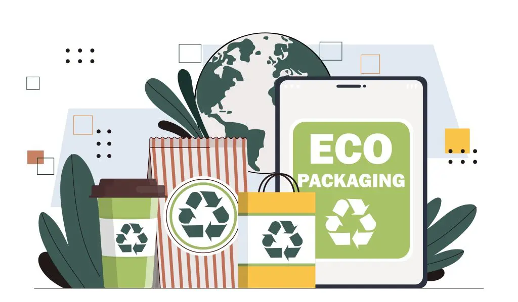 Eco-friendly packaging assortment illustration