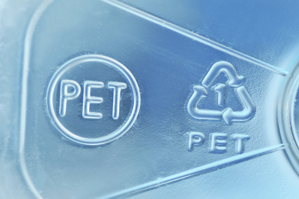 Close-Up of Recycling Symbol for PET