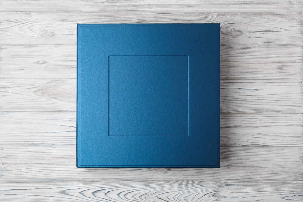 blue matte laminate coating on a box package