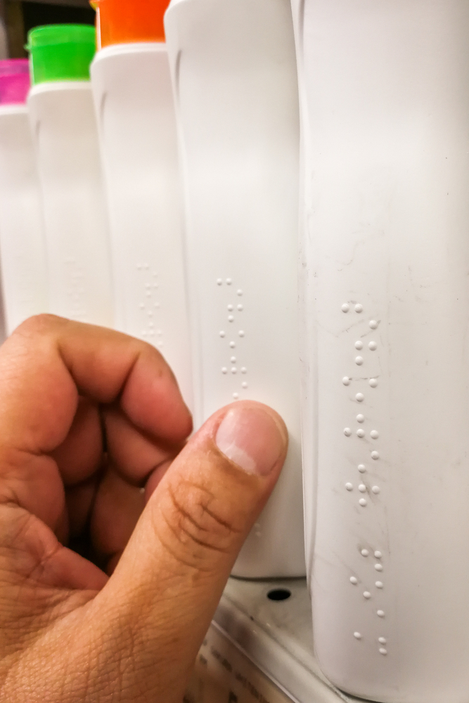 Accessible packaging with Braille on the product