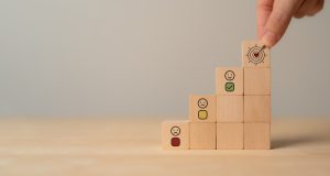 Brand loyalty concept image with blocks