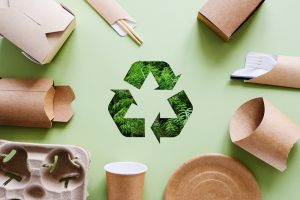 Sustainable packaging and recycling symbol