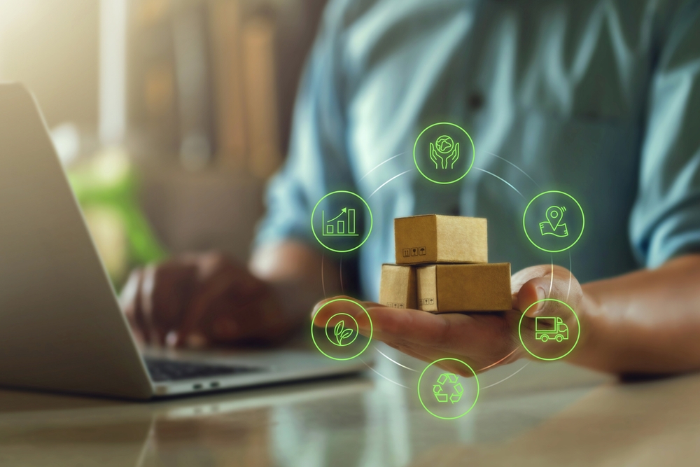 Sustainable packaging and logistics concept